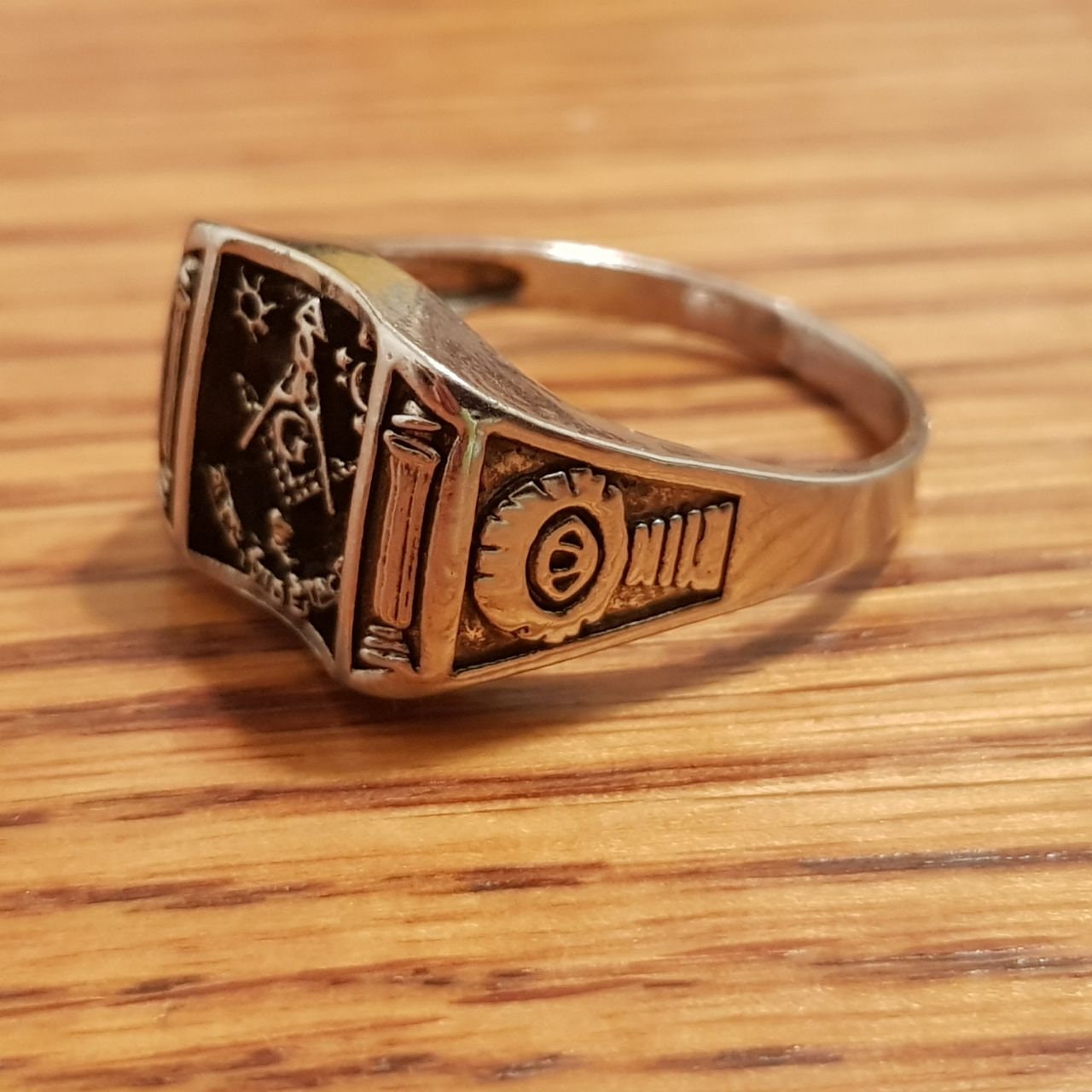 Vintage Masonic Ring Aude Vide Tace Etsy