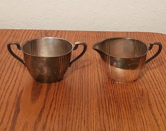 ISC International Silver Company Silverplate Sugar and Creamer 2460