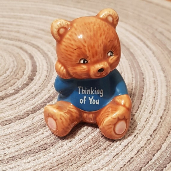 Vintage Figurine Russ Berrie Co Teddy Bear 