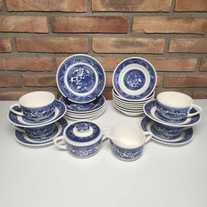 Vintage Blue Willow Dinnerware
