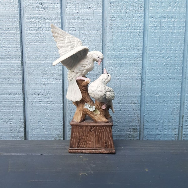 Lenwile Ardalt Art Ware Roc Ceramic Doves Music Figurine