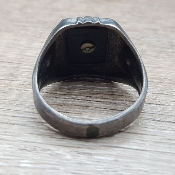 Vintage sterling initial B signet ring - image 5