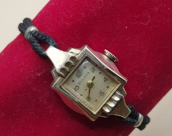 Bulova Swiss Ladies Wrist Watch 17 Jewels 10K Rolled Gold Plate Bezel 1956 Running