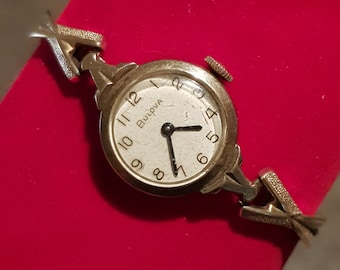 Bulova Swiss Ladies Wrist Watch 17 Jewels 10K Rolled Gold Plate 1959