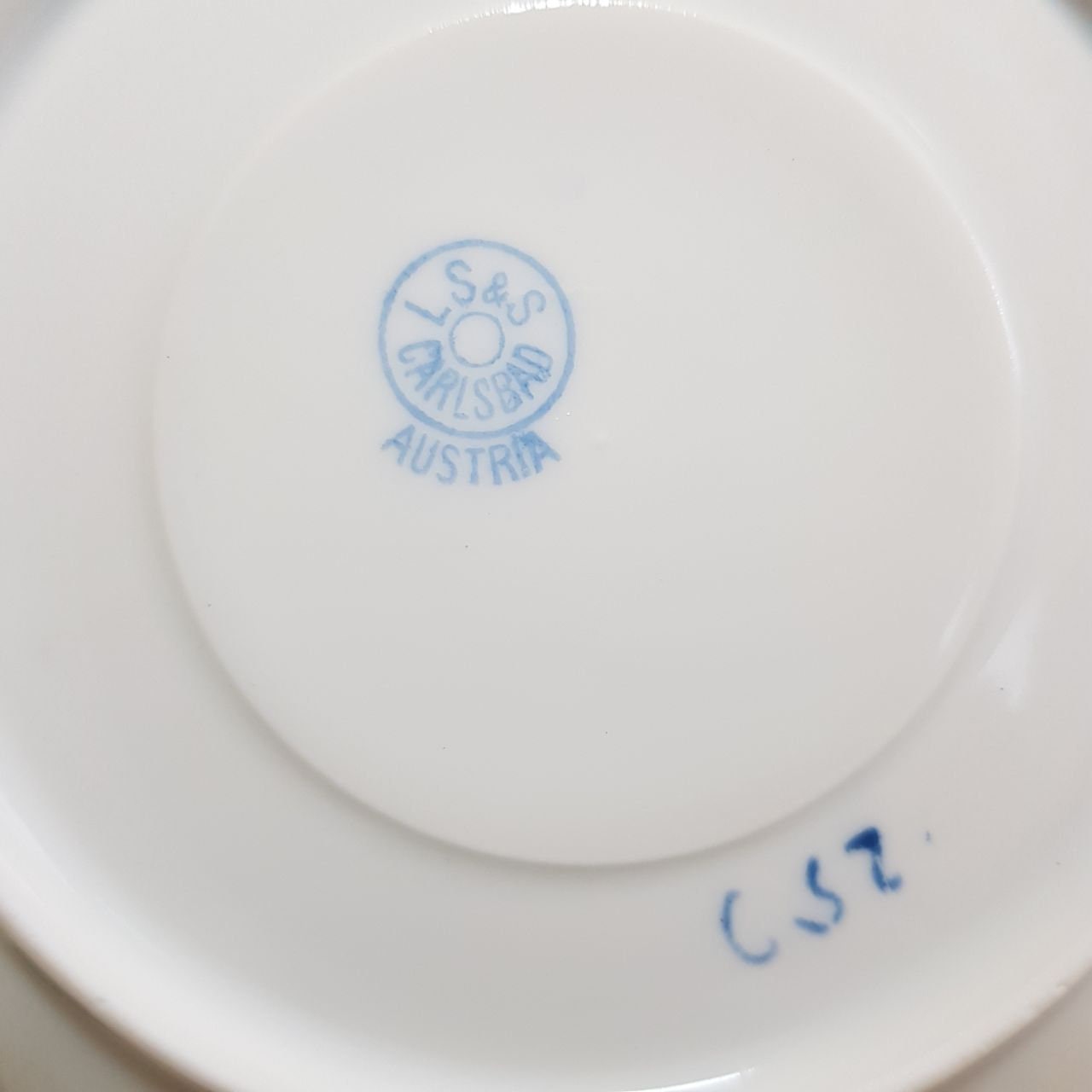LS&S Carlsbad Austria Porcelain Saucer With Floral Rim and