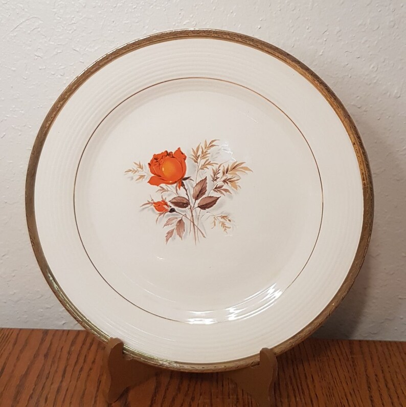 Triumph American Limoges Vermillion Rose 22K Gold Vintage Dinnerware