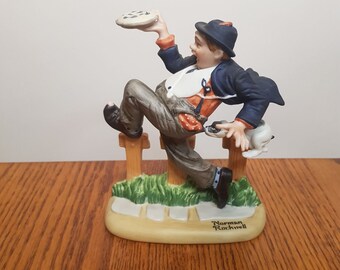 Norman Rockwell Caught in The Act Danbury Mint Porcelain Figurine 1980