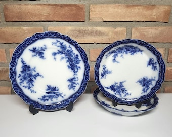 Touraine Henry Alcock England Flow Blue Dinnerware