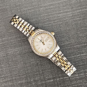 Citrin Präsident Day Date Quartz Damen Armbanduhr Armbanduhr