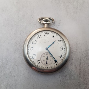 Elgin Pocket Watch 12s Model 3, 7J, 1923 in Illinois Watch Case Working