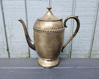 Sheridan Silver On Copper Vintage Coffee Pot
