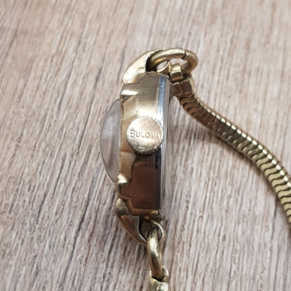 Bulova Swiss Ladies Wrist Watch 17 Jewels 10K Rol… - image 3