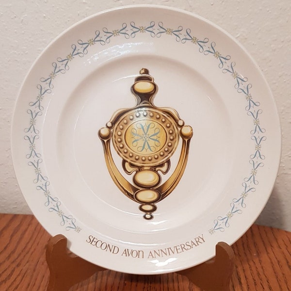 Second Avon Anniversary "The Avon Doorknocker" Vintage Collectible Plate