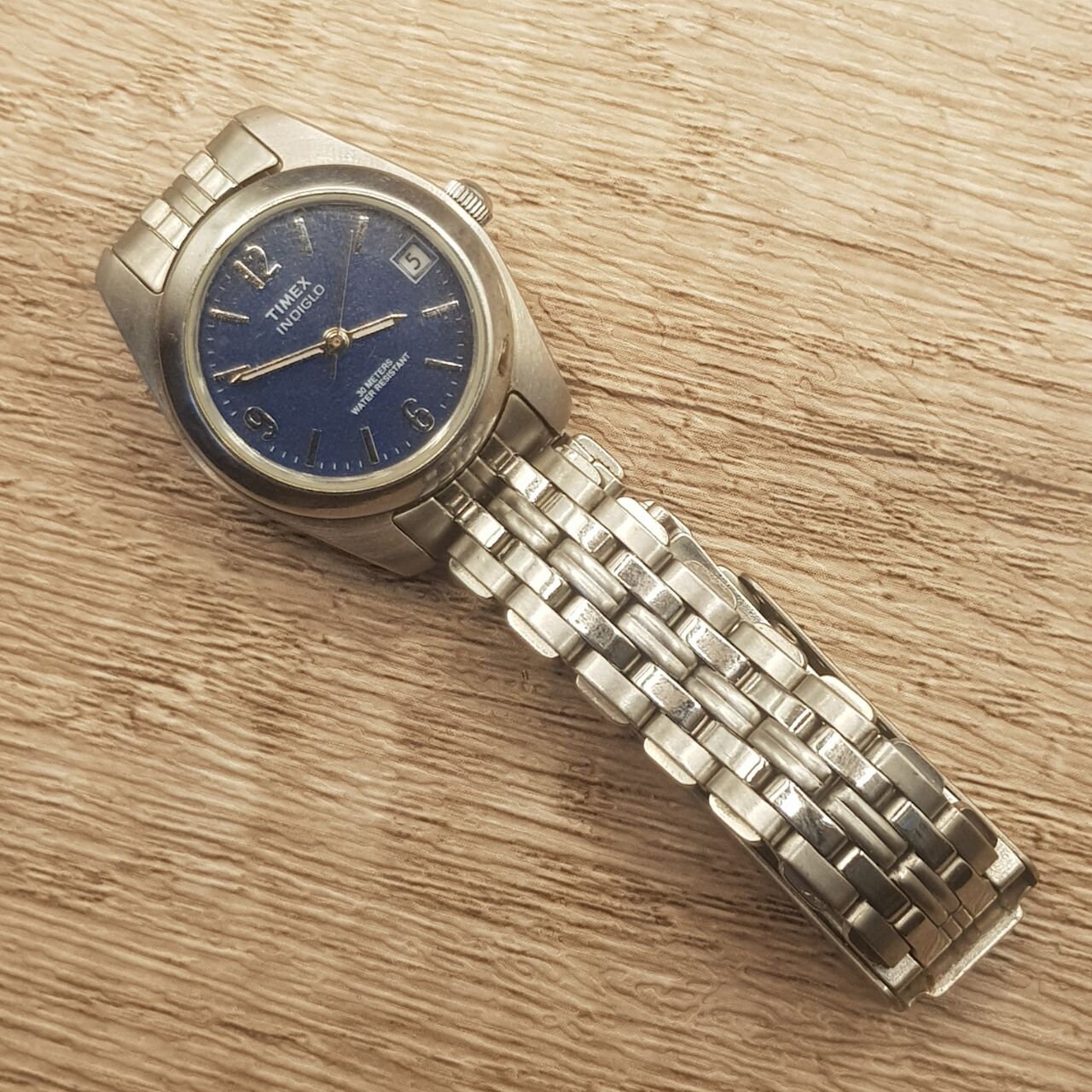 Montre-bracelet VINTAGE TIMEX INDIGLO CR 2016 - Quartz, Date, Bracelet Cuir, Occasion