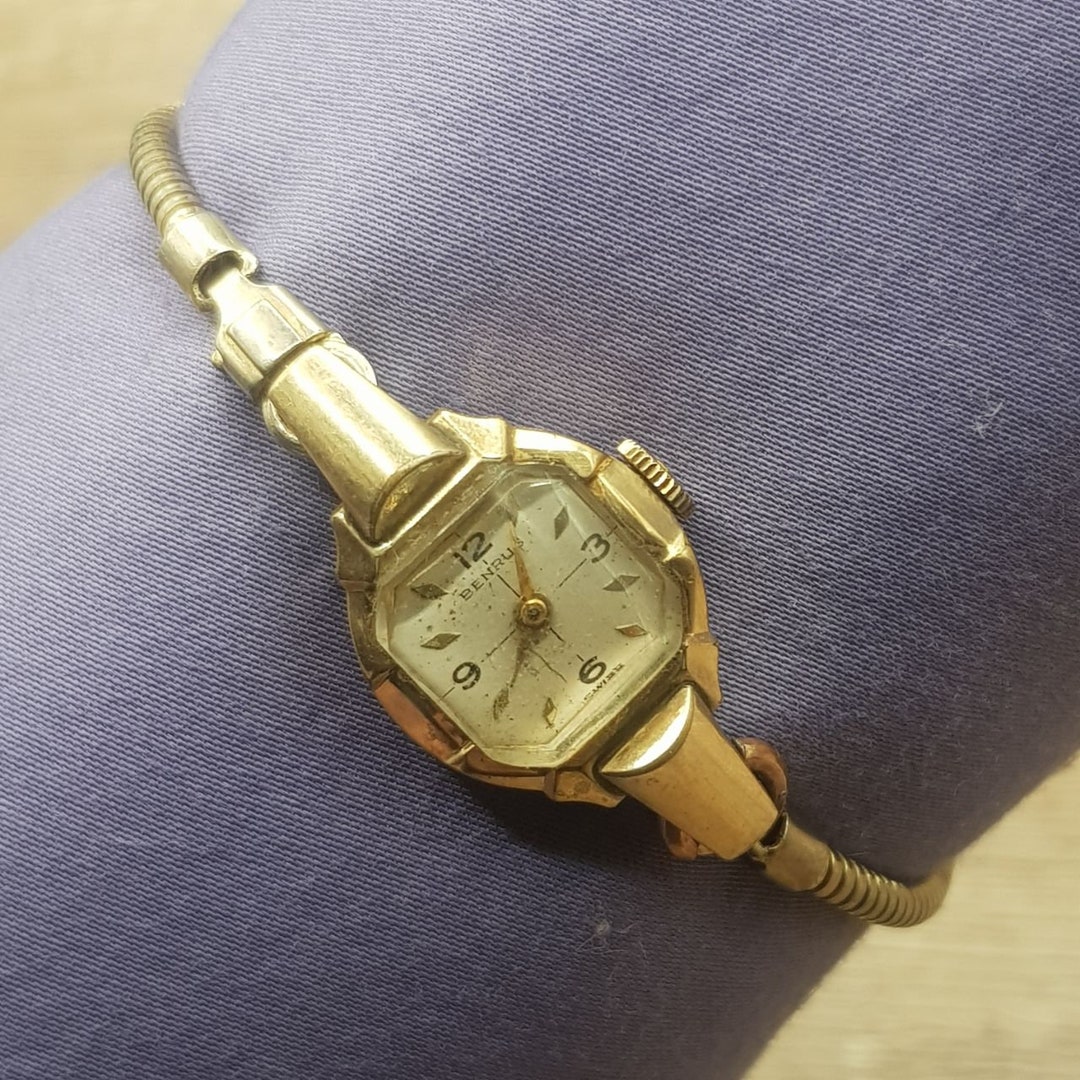 【送料無料】 Swiss BM1 Model Benrus Ladies Rolled 10K Jewels 17 Watch アナログ（手巻き）