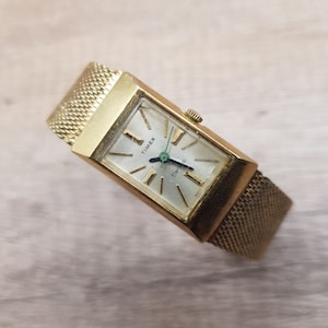 Timex Electric Damen Quarz Vintage Uhr 8 Jewels 10K Dotierte Gold plattiert