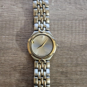 Movado Silver & Gold Women’s Vintage Watch | authorized jeweler new battery ESQ by Movado Ladies Gold and Silver Quartz Watch Mother of  main image 2