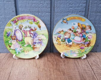 Avon Collectible Easter Plates 1993 Easter Parade, 1994 All Dressed Up