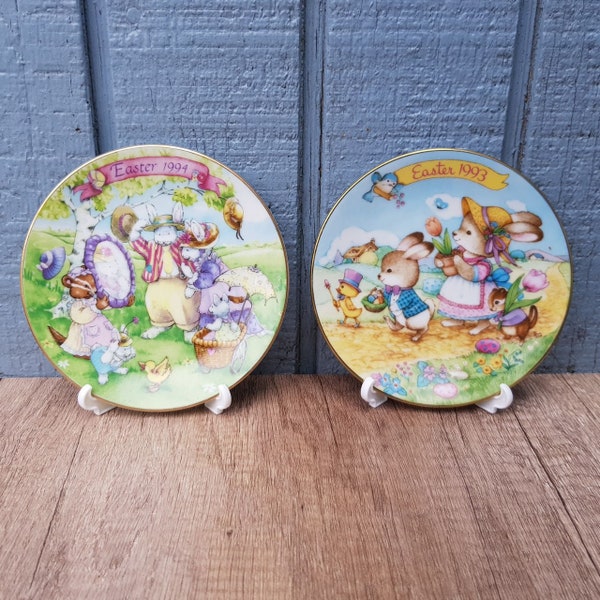 Avon Collectible Easter Plates 1993 Easter Parade, 1994 All Dressed Up