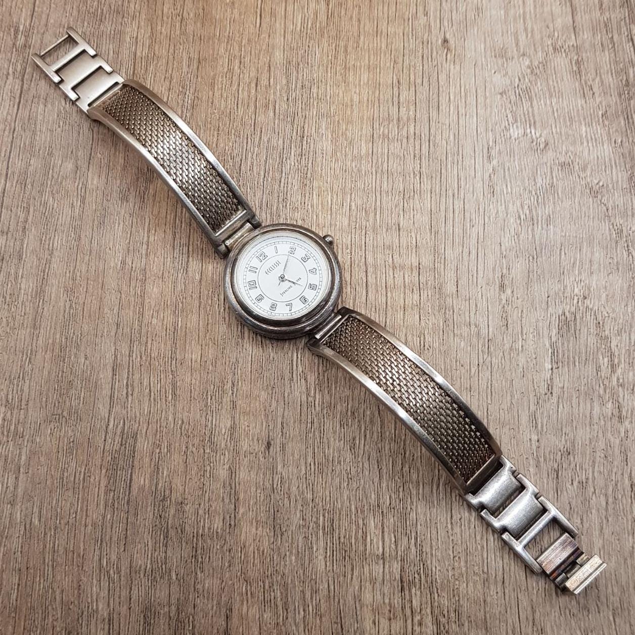 時計 Ecclissi Sterling Silver Vintage Ecclissi 925 Sterling Silver Ladies Mesh Bracelet