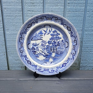 Improved Stone China Blue Willow Plate
