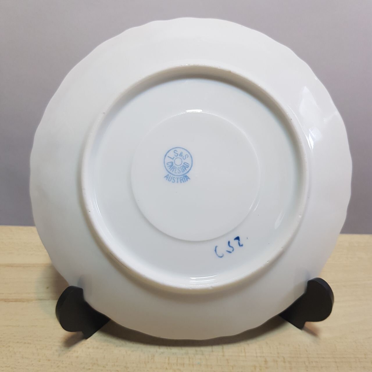 LS&S Carlsbad Austria Porcelain Saucer With Floral Rim and