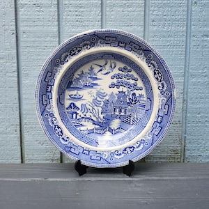 Staffordshire Stone China Blue Willow Plate
