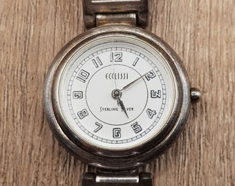 時計 Ecclissi Sterling Silver Vintage Ecclissi 925 Sterling Silver Ladies Mesh Bracelet
