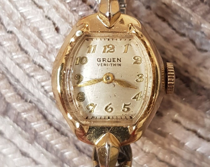 Montre Gruen Veri-Thin Mécanique Vintage - Ronde, Fine, Fonctionnelle, Rétro