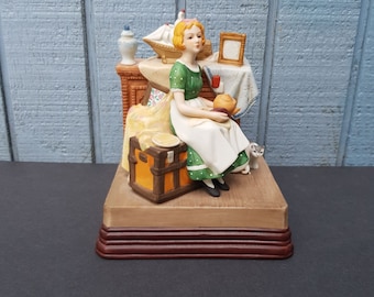 Norman Rockwell Museum Music Box Figurine Dreams In The Antique Shop 1985