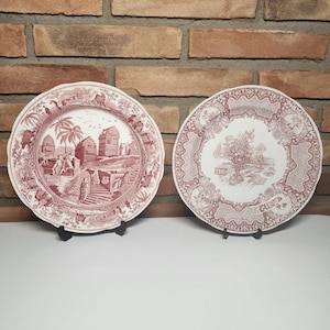 Spode Archive Collection Caramanian and Seasons Pink Plate