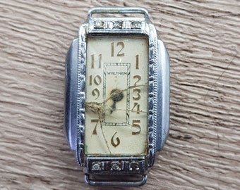 Waltham Vintage Ladies Wrist Diamond Accented Watch 7 Jewels 1933