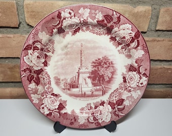 Enoch Woods Hochschild Kohn Old Baltimore Views England Red Transferware Plate