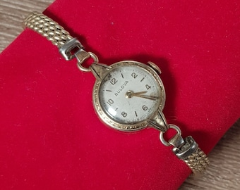 Bulova Swiss Ladies Wrist Watch 7 Jewels 10K Rolled Gold Plate 1938 Working