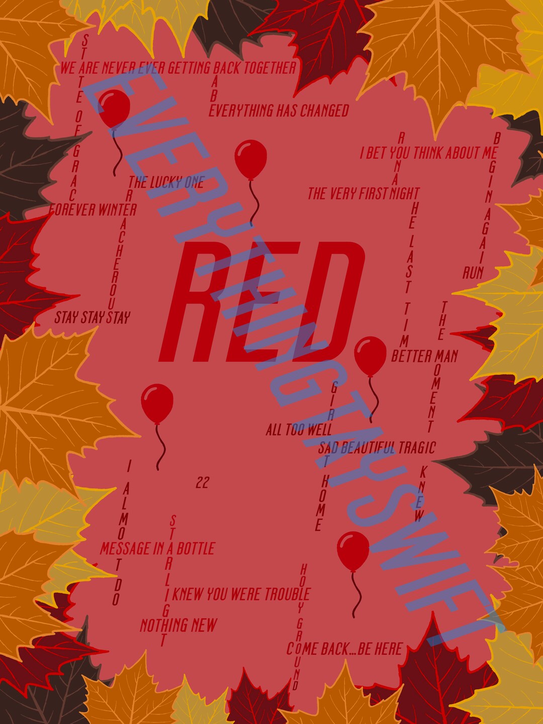 Red taylor's Version Crossword Art Etsy