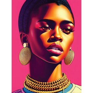 Póster de arte retro llamativo y vibrante de la reina del hip hop de los años 90, regalo para ella