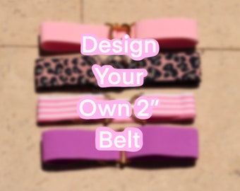 Design your own 2 inch equestrian elastic adjustable belt West Belts