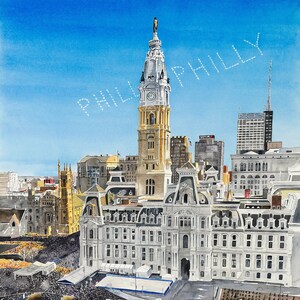 2018 Philadelphia Eagles Super Bowl LII Parade painting. Matted watercolor print