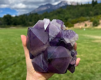 African Amethyst Cluster | High-Energy Natural Gemstone for Spiritual Growth and Inner Peace Limited Production Purified at Mt. Shasta AA005