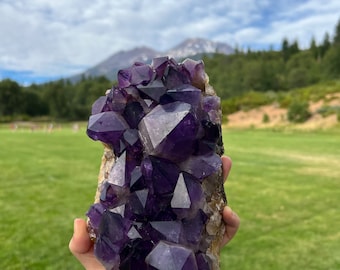 African Amethyst Cluster | High-Energy Natural Gemstone for Spiritual Growth and Inner Peace Limited Production Purified at Mt. Shasta AA003
