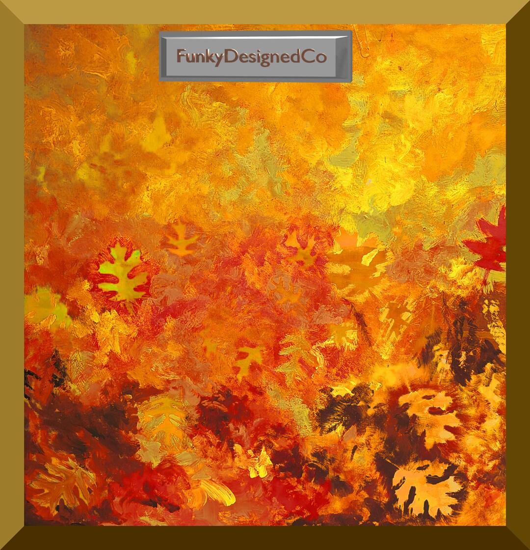 Leaves Painting Original Artwork for Wall Display Original Etsy