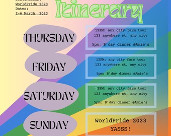 Gaycation Pride Planner - Customizable Template PDF