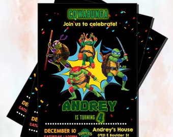 Digital Invite - Ninja Turtles Birthday Invitation