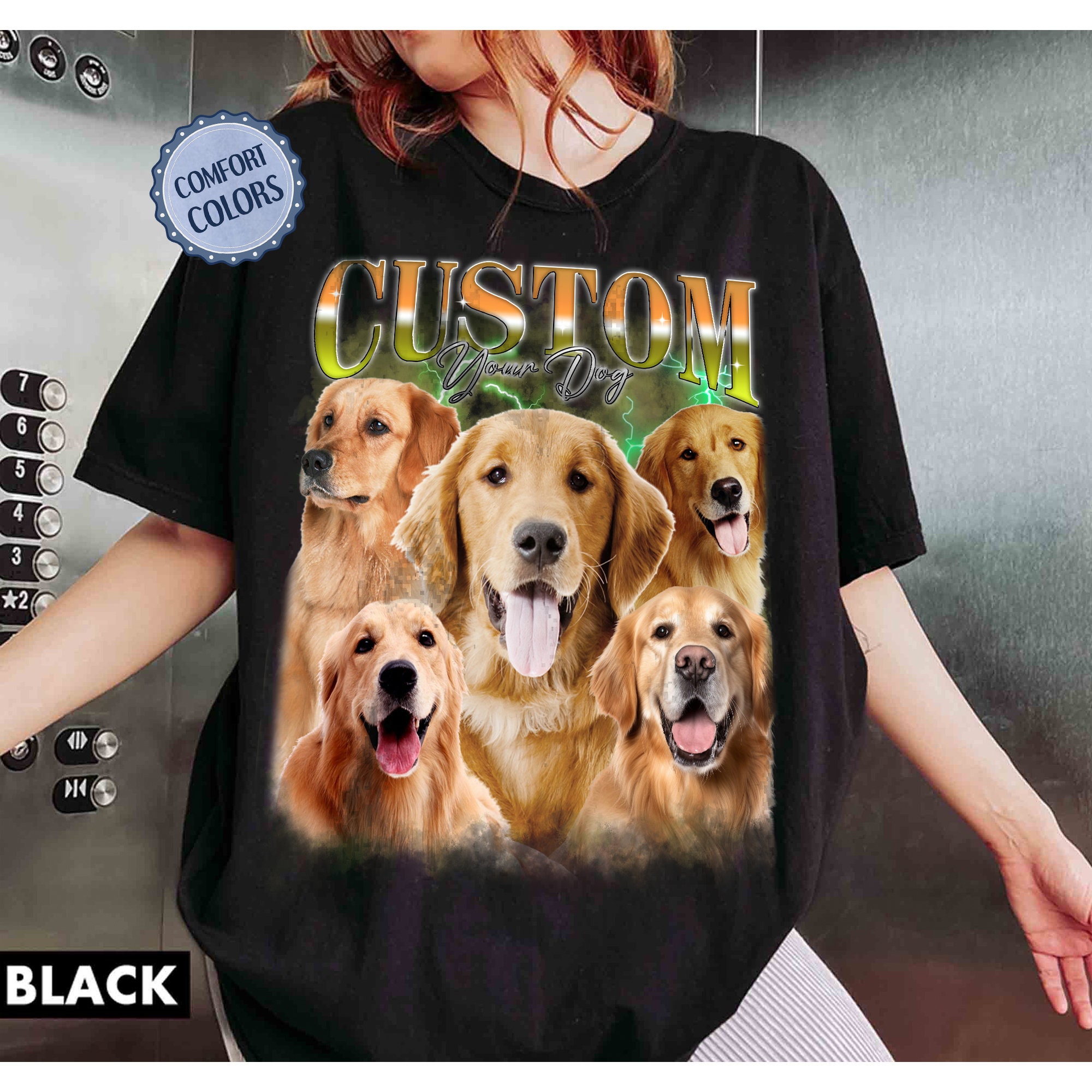 Discover Pet Custom Vintage Washed Shirt, Custom Dog T-Shirt, Dog Bootleg Retro 90's Tee, Custom Pet Photo, Customized Shirt With Dog, Pet Lovers