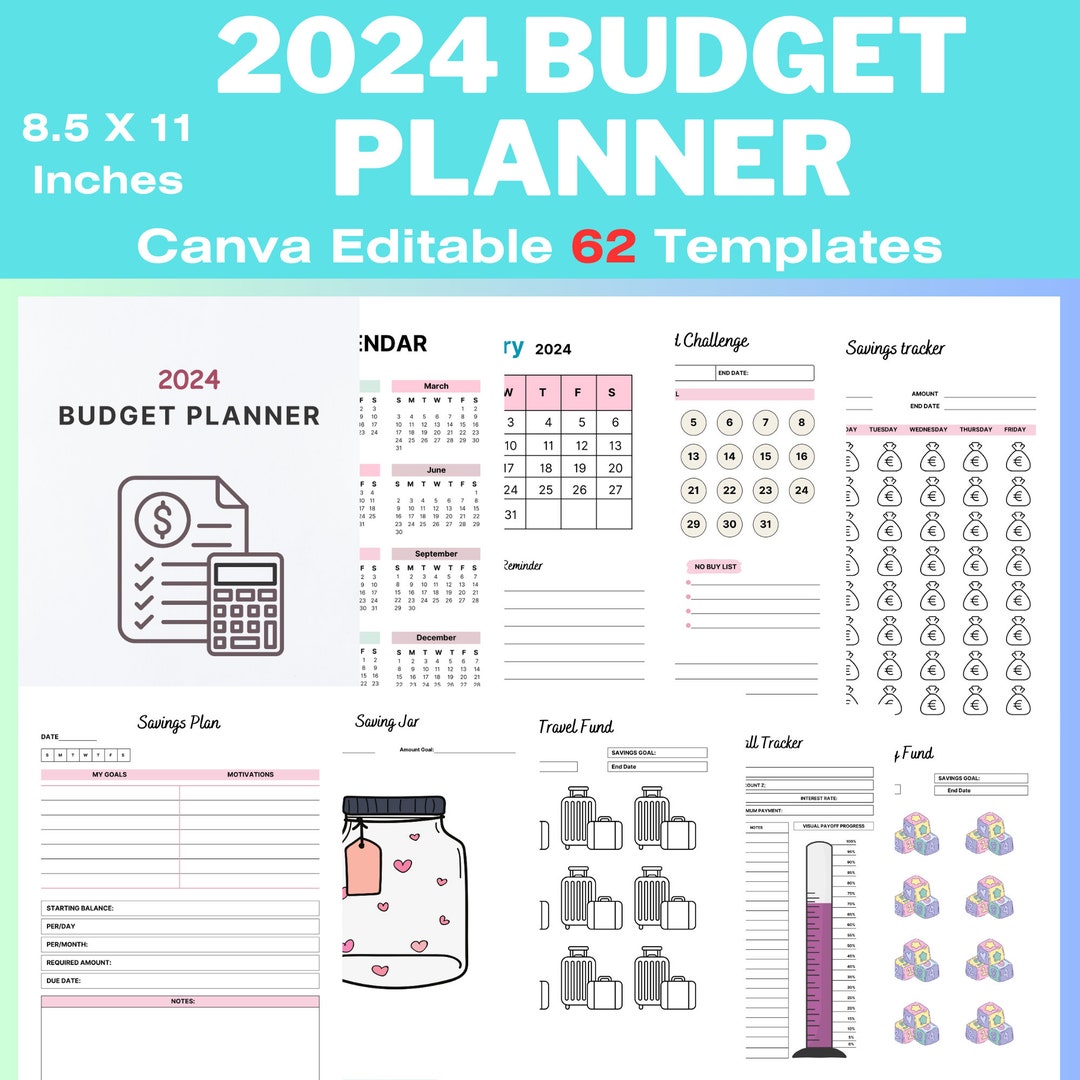 2024 Financial Planner Bundle Printable And Canva Editable For Kdp