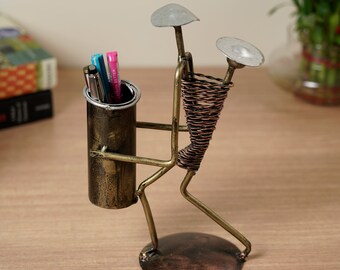 Mother child pen holder, Metallic desk organiser