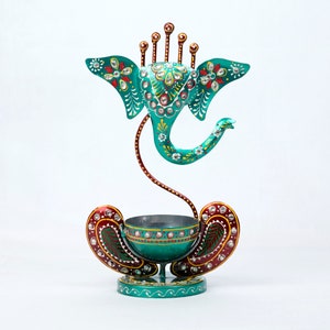 Ganesha candle tea light holder, metallic Ganesha aroma diffuser image 4