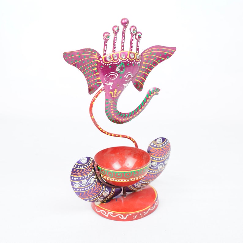 Ganesha candle tea light holder, metallic Ganesha aroma diffuser image 3