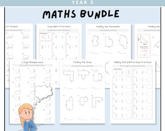 Year 5 Maths Bundle, 5th Grade Worksheets, Learning Maths, Multiplication and Division, Kids Printable Activities, Primary Teacher Resources