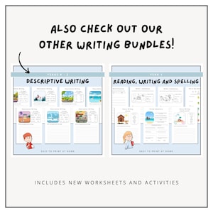 Imaginative Writing Bundle Worksheets, Grades K-2, Kindergarten Curriculum, Creative Writing, Printable Workbooks, Homeschool Activities image 7